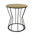 Round Coffee Table with Steel Base and Glass Top Made in Italy - Alisea