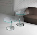 Round design coffee table in extra-clear glass made in Italy - Akka
