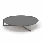 Round Coffee Table for Outdoor Living Room in Graphite or Mud Metal - Stephane Viadurini
