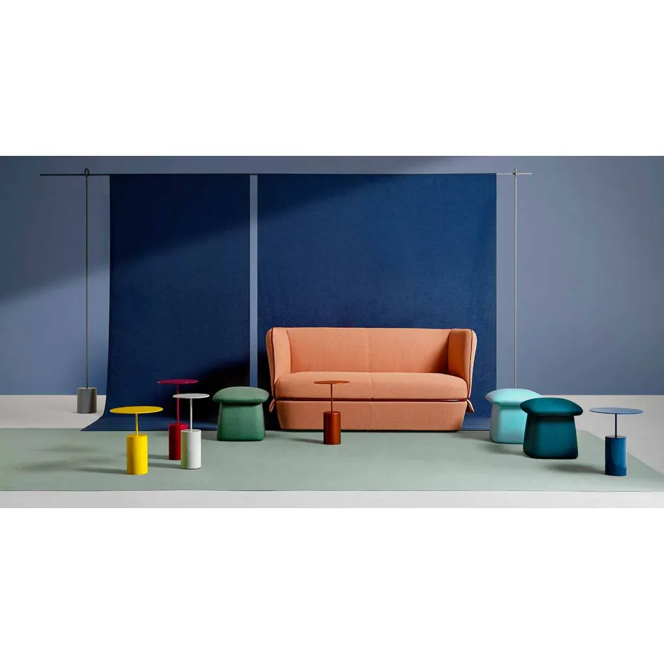 Round Coffee Table in Colored Metal Sheet of Modern Design - Cocktail Viadurini