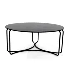 Round Glass Coffee Table with 3 Crescent Base Made in Italy - Arepa Viadurini