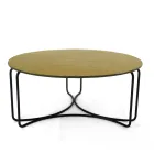 Round Glass Coffee Table with 3 Crescent Base Made in Italy - Arepa Viadurini