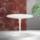 Saarinen Tulip Round Coffee Table H 41 cm in Matte White Florim Ceramic - Scarlet Viadurini
