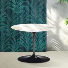 Saarinen Tulip Round Coffee Table H 41 cm in Glossy Calacatta Gold Florim Ceramic - Scarlet Viadurini