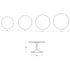Saarinen Tulip Round Coffee Table H 41 cm in Glossy Calacatta Gold Florim Ceramic - Scarlet Viadurini