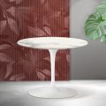 Saarinen Tulip Round Coffee Table H 41 cm in Florim Statuario Matte Ceramic - Scarlet