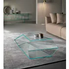 Shaped Coffee Table in Extralight or Smoked Glass Made in Italy - Neok Viadurini