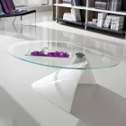 Coffee Table with Glass Top with Made in Italy Screen Printing - Campari Viadurini