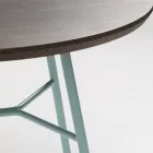 Coffee Table with Round Solid Wood Top Made in Italy - Makino Viadurini