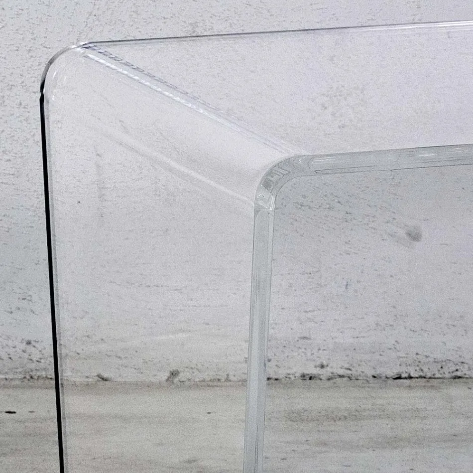 Coffee Table in Transparent Acrylic Crystal Hand Folded - Crosto Viadurini