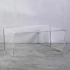 Coffee Table in Transparent Acrylic Crystal Hand Folded - Crosto Viadurini