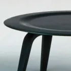Coffee Table in Black Stained Ash with Round Top Made in Italy - Cariddi Viadurini