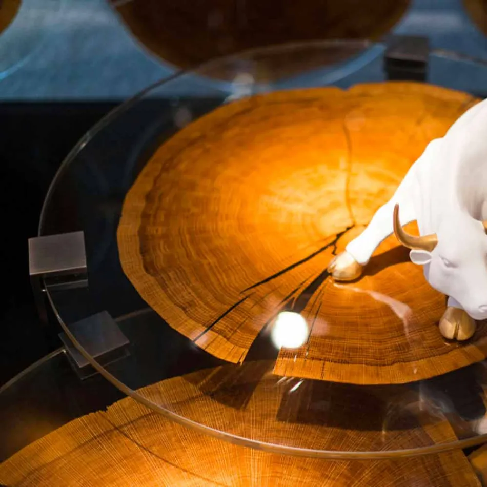 Coffee Table in Wood and Steel with Metal Legs Made in Italy - Damascus Viadurini