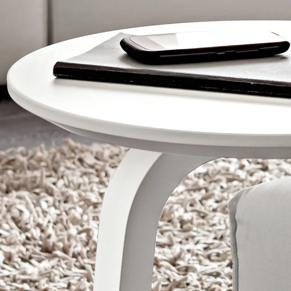 Lacquered MDF Coffee Table with Solid Wood Frame Made in Italy - Tobiko Viadurini