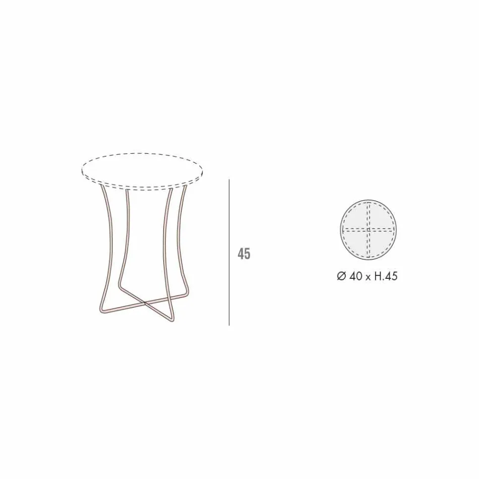 Coffee Table in Painted Metal with Hpl Top Made in Italy - Numbo Viadurini