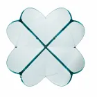 Living Room Coffee Table with Transparent Glass Flower and Acid Base 3 Sizes - Fiorella Viadurini