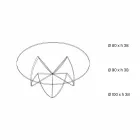 Living Room Coffee Table with Transparent Glass Flower and Acid Base 3 Sizes - Fiorella Viadurini