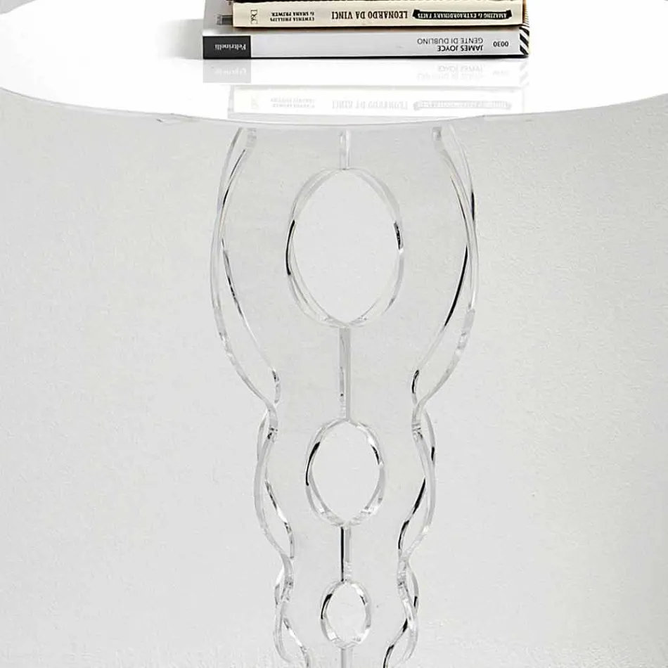 White round coffee table diameter 50cm modern design Janis, made in Italy Viadurini