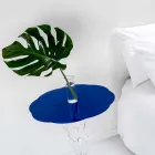 Round blue coffee table diameter 50 cm modern design Janis, made in Italy Viadurini