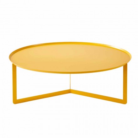 Round Coffee Table for Outdoor Living Room in Metal of Various Colors - Stephane Viadurini