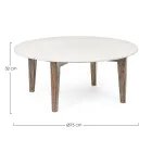Round Coffee Table for Living Room in Marble and Mango Wood - Desiderio Viadurini