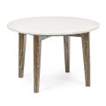Round Coffee Table for Living Room in Marble and Mango Wood - Desiderio