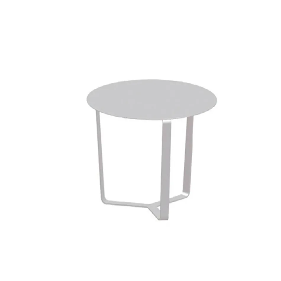 Round Outdoor Coffee Table in Epoxy Powder Coated Aluminum - Mitch Viadurini