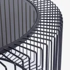 Round Coffee Table in Painted Steel and Tempered Glass - Apuleio Viadurini