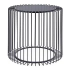 Round Coffee Table in Painted Steel and Tempered Glass - Apuleio Viadurini