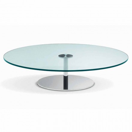 Round Coffee Table in Extra-clear Glass - Giovannino Viadurini