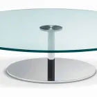 Round Coffee Table in Extra-clear Glass - Giovannino Viadurini