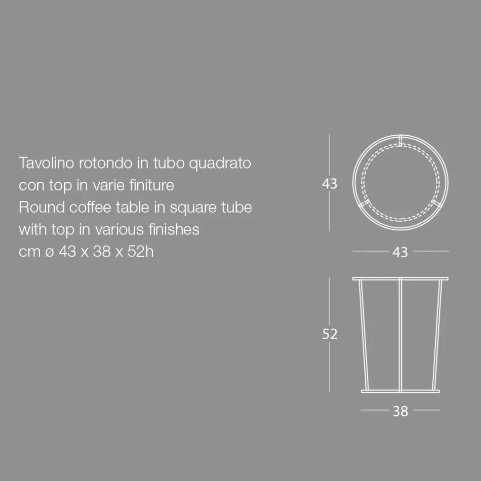 Round Coffee Table for Modern Living Room in Colored Metal Made in Italy - Raphael Viadurini