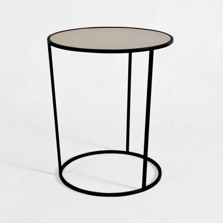 Round Coffee Table for Modern Living Room in Colored Metal Made in Italy - Raphael Viadurini