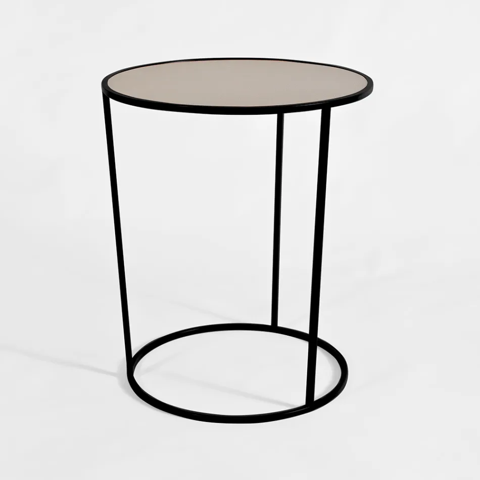 Round Coffee Table for Modern Living Room in Colored Metal Made in Italy - Raphael Viadurini