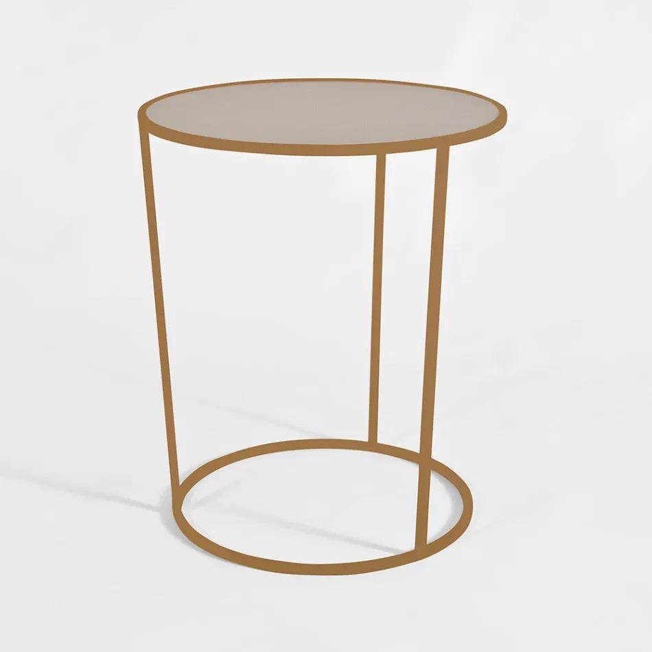 Round Coffee Table for Modern Living Room in Colored Metal Made in Italy - Raphael Viadurini