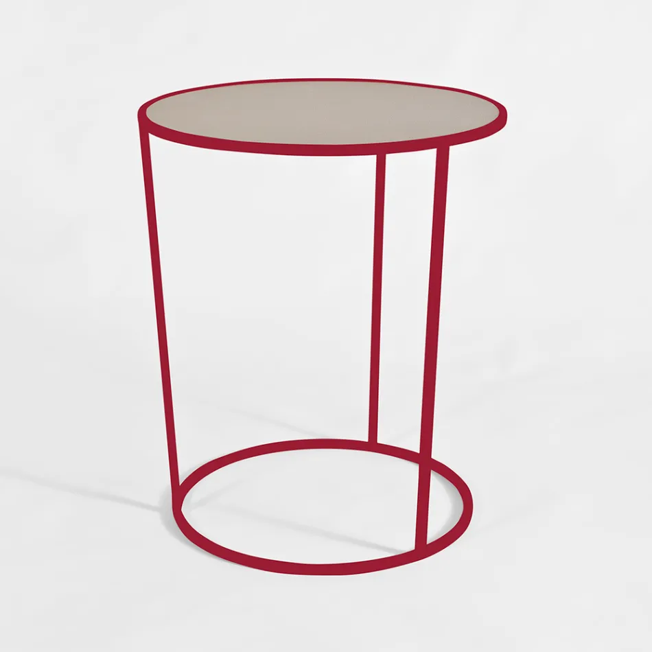 Round Coffee Table for Modern Living Room in Colored Metal Made in Italy - Raphael Viadurini