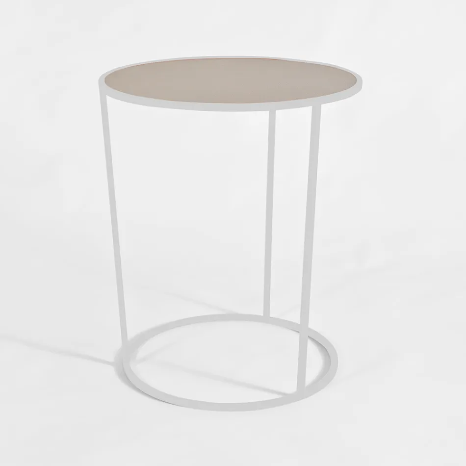 Round Coffee Table for Modern Living Room in Colored Metal Made in Italy - Raphael Viadurini