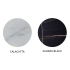 Round Living Room Coffee Table in Luxury Marble Effect Metal and Glass - Magali Viadurini