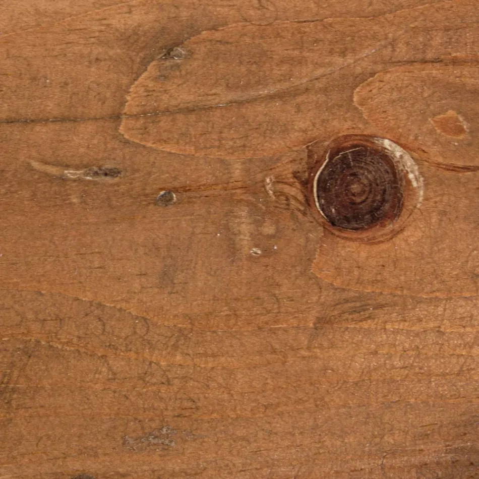 Round Coffee Table in Recycled Wood and Steel White or Gray - Genoveffa Viadurini