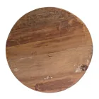 Round Coffee Table in Recycled Wood and Steel White or Gray - Genoveffa Viadurini