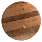 Round Coffee Table in Recycled Wood and Steel White or Gray - Genoveffa Viadurini