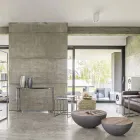 Round Coffee Table in Recycled Wood and Steel White or Gray - Genoveffa Viadurini