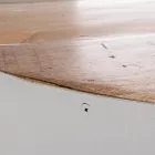 Round Coffee Table in Recycled Wood and Steel White or Gray - Genoveffa Viadurini