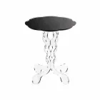 Round black coffee table 36 cm modern design Janis, made in Italy Viadurini
