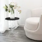 Round black coffee table diameter 36 cm modern design Janis, made in Italy Viadurini