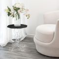 Black round side table 36 cm Janis, modern design, made in Italy