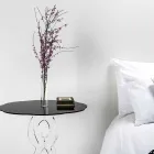 Round black coffee table diameter 50 cm modern design Janis, made in Italy Viadurini