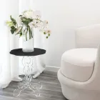 Round black coffee table diameter 50 cm Janis modern design, made in Italy Viadurini