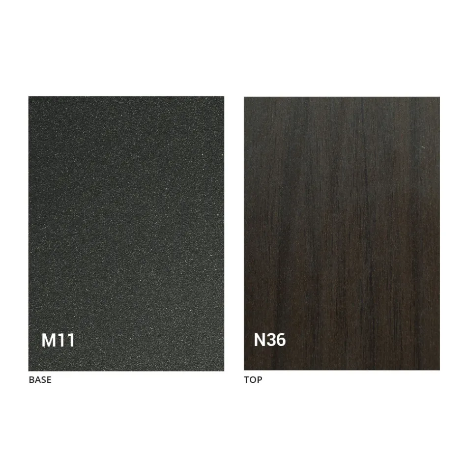 Transformable Coffee Table with Wooden Top and Metal Base Made in Italy - Peach Viadurini