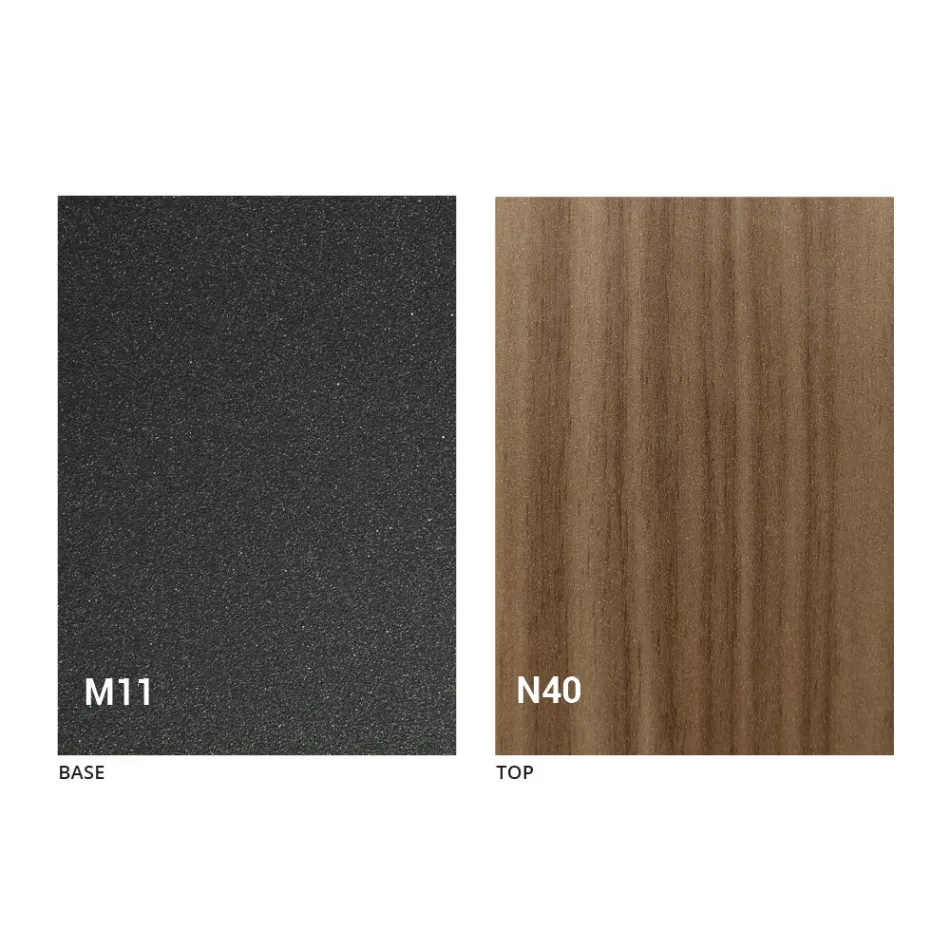 Transformable Coffee Table with Wooden Top and Metal Base Made in Italy - Peach Viadurini